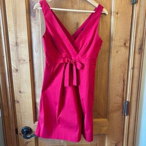 THEORY Red Nabila Bow Sleeveless Dress | size 4